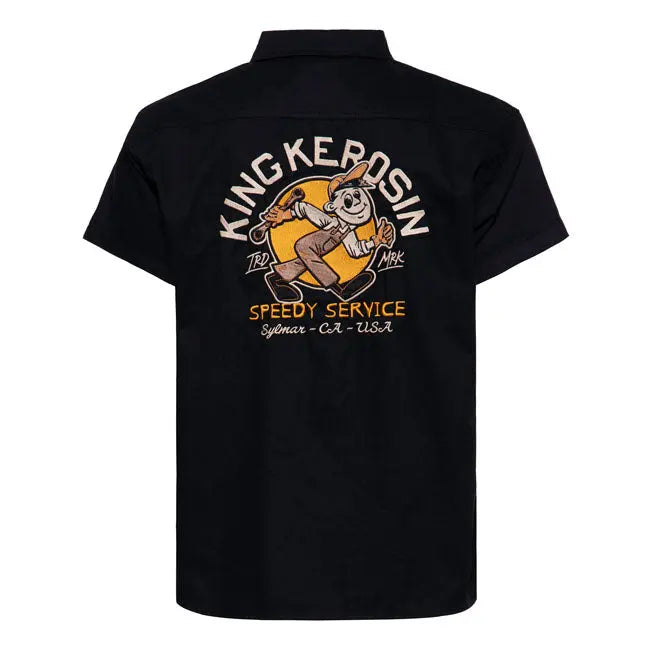 King Kerosin Speedy Service Work Shirt Black FREE UK Delivery, FREE 365 Day Returns | Moto Central