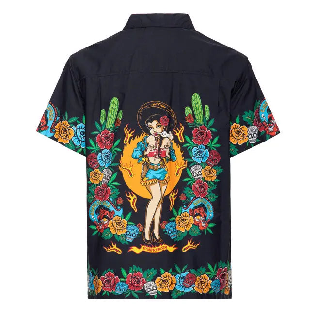King Kerosin Acapulco Hawaii Shirt Black FREE UK Delivery, FREE 365 Day Returns | Moto Central
