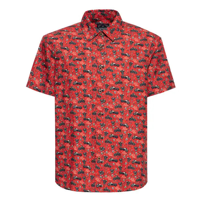 King Kerosin Biker Soul Shirt Red FREE UK Delivery, FREE 365 Day Returns | Moto Central