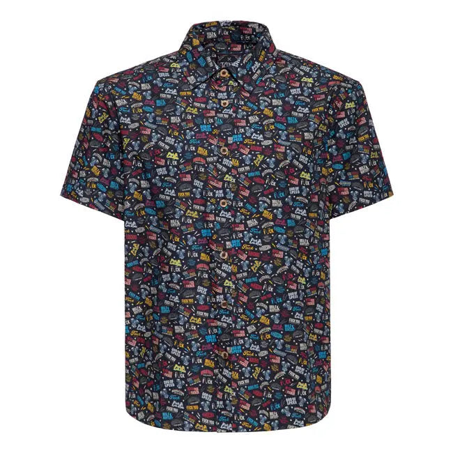 King Kerosin Printed Rebellion Shirt FREE UK Delivery, FREE 365 Day Returns | Moto Central