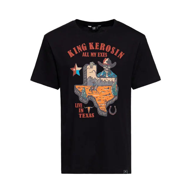 King Kerosin All My Exes T-Shirt Black FREE UK Delivery, FREE 365 Day Returns | Moto Central