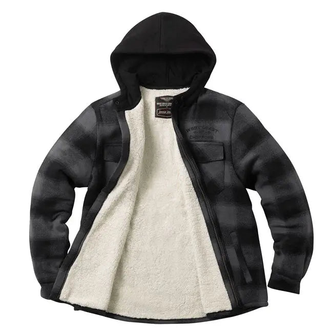 West Coast Choppers Hell Bent Flannel Jacket Charcoal / Black FREE UK Delivery, FREE 365 Day Returns | Moto Central