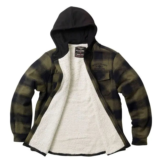 West Coast Choppers Hell Bent Flannel Jacket Olive / Black FREE UK Delivery, FREE 365 Day Returns | Moto Central