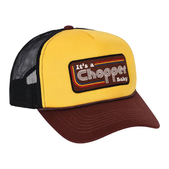 13 And A Half Magazine Chopper Baby Trucker Cap Brown / Yellow FREE UK Delivery, FREE 365 Day Returns | Moto Central