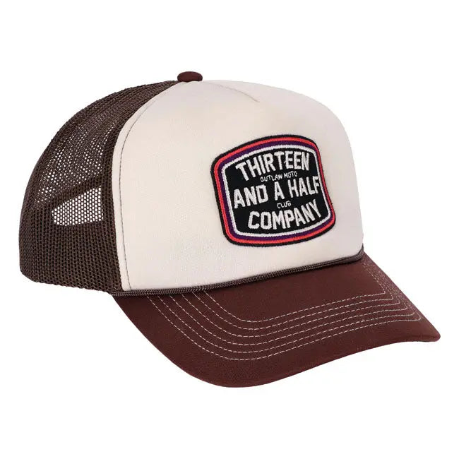 13 And A Half Magazine Outlaw Club Trucker Cap Brown FREE UK Delivery, FREE 365 Day Returns | Moto Central