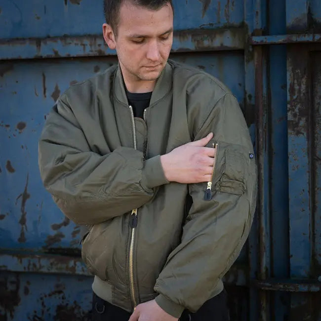 Army Surplus MA-1 Bomber Flight Jacket Dark Green FREE UK Delivery, FREE 365 Day Returns | Moto Central