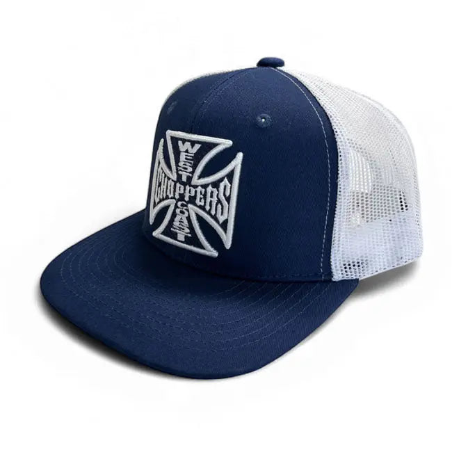 West Coast Choppers OG Cross Flatbill Cap Navy / White FREE UK Delivery, FREE 365 Day Returns | Moto Central