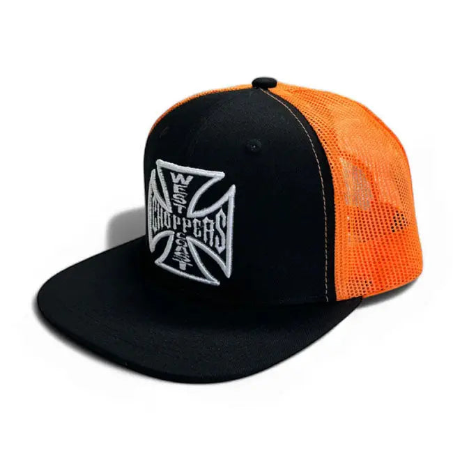 West Coast Choppers OG Flatbill Cap Black / Orange FREE UK Delivery, FREE 365 Day Returns | Moto Central