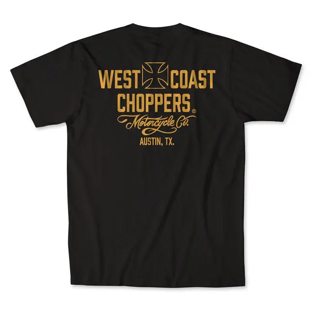 West Coast Choppers Motorcycle T-Shirt Black / Yellow FREE UK Delivery, FREE 365 Day Returns | Moto Central