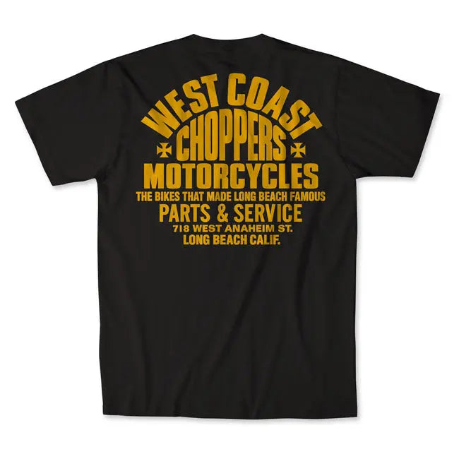 West Coast Choppers Parts T-Shirt Black / Yellow FREE UK Delivery, FREE 365 Day Returns | Moto Central