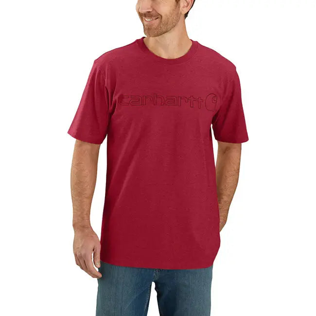 Carhartt Core Logo T-Shirt Industry Red FREE UK Delivery, FREE 365 Day Returns | Moto Central