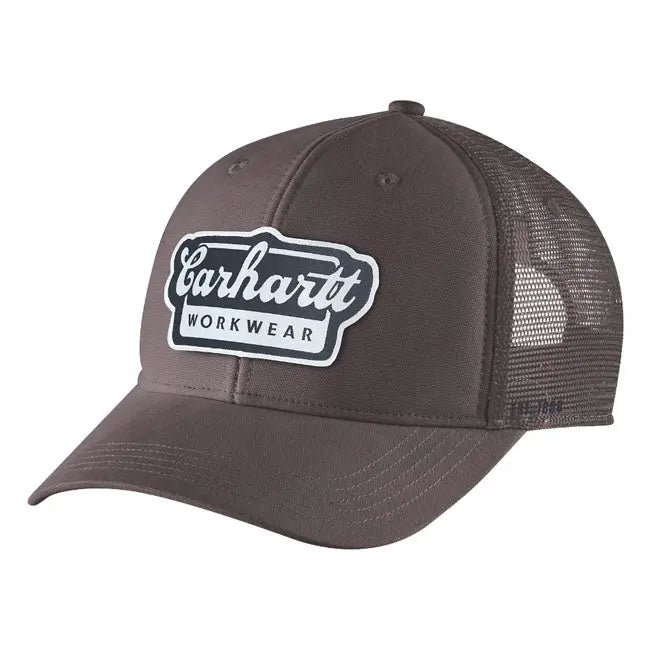 Carhartt Twill Mesh-Back Script Patch Cap Dark Sepia FREE UK Delivery, FREE 365 Day Returns | Moto Central