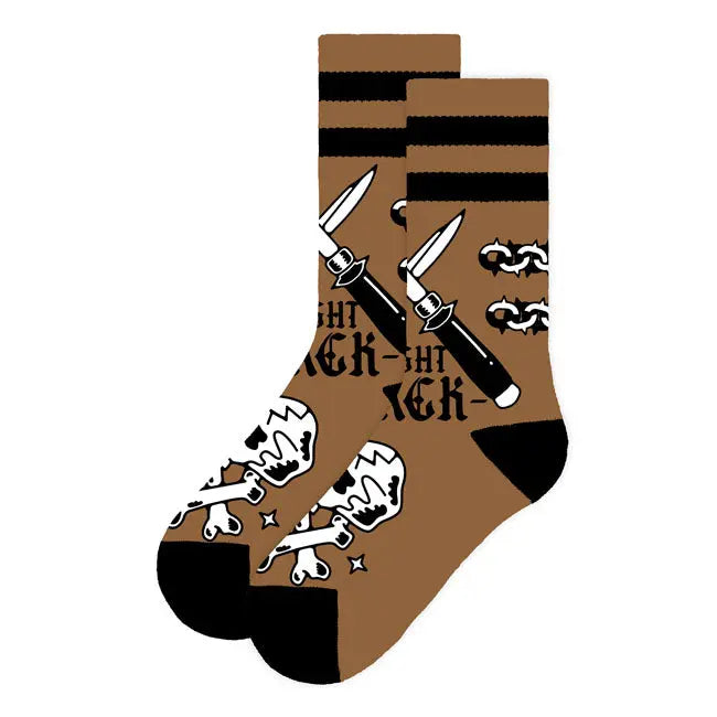 American Socks Mid High Fight Socks Back / Brown FREE UK Delivery, FREE 365 Day Returns | Moto Central