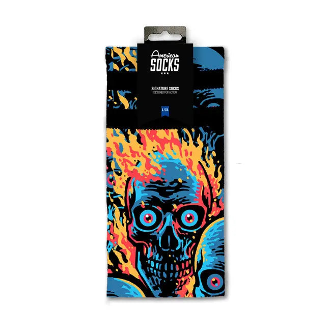 American Socks Mid High Knucklehead Socks Blue FREE UK Delivery, FREE 365 Day Returns | Moto Central