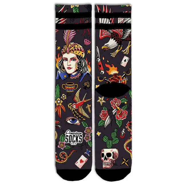 American Socks Signature Sorcerer Socks Black FREE UK Delivery, FREE 365 Day Returns | Moto Central