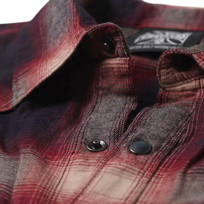 West Coast Choppers Outlaw Flannel Shirt Red / Grey FREE UK Delivery, FREE 365 Day Returns | Moto Central