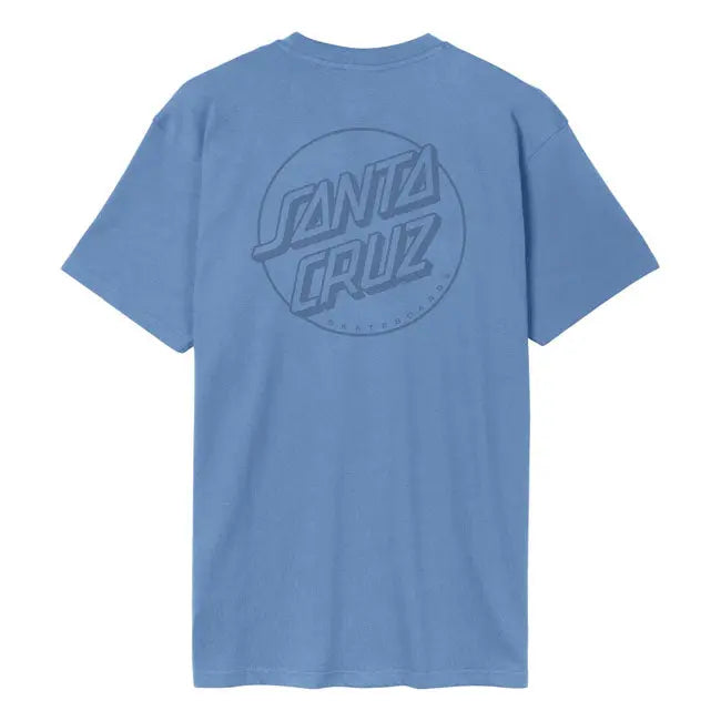 Santa Cruz Tonal Opus Dot Stripe T-Shirt Azure Blue FREE UK Delivery, FREE 365 Day Returns | Moto Central