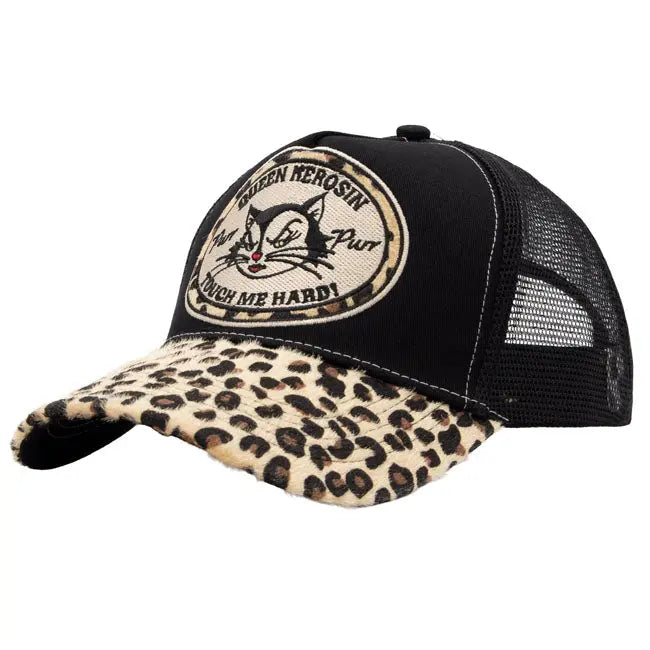 King Kerosin Queen Kerosin Touch Me Hard Ladies Cap Leopard Wash FREE UK Delivery, FREE 365 Day Returns | Moto Central