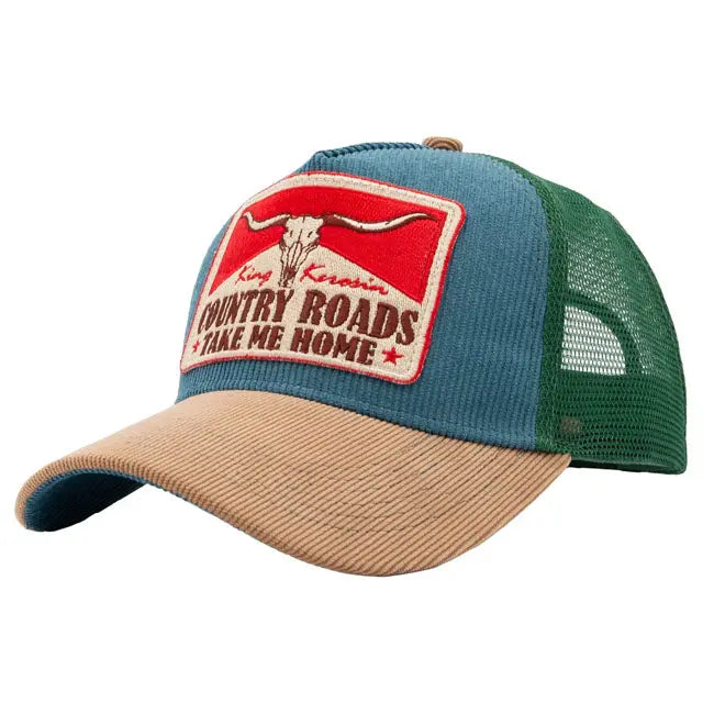 King Kerosin Country Roads Cap Smoke Blue FREE UK Delivery, FREE 365 Day Returns | Moto Central