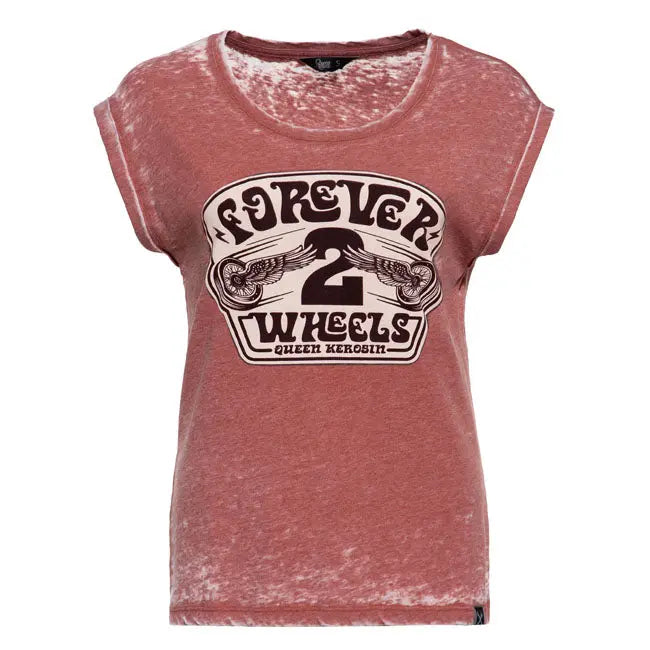 King Kerosin Queen Kerosin Forever 2 Wheels Ladies T-Shirt Orange FREE UK Delivery, FREE 365 Day Returns | Moto Central