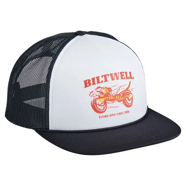 Biltwell Tiger Trucker Cap Black / White FREE UK Delivery, FREE 365 Day Returns | Moto Central