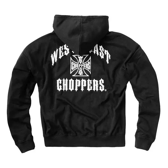 West Coast Choppers Iron Oversized Zip Hoodie Black FREE UK Delivery, FREE 365 Day Returns | Moto Central