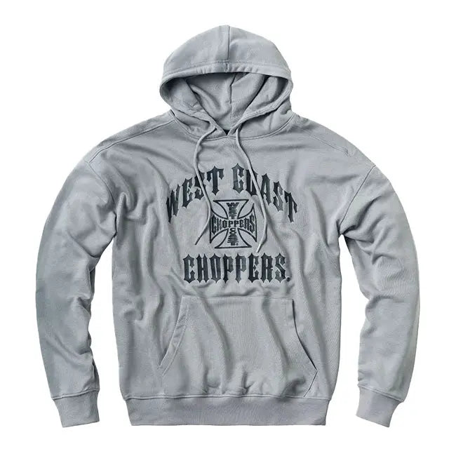 West Coast Choppers Iron Oversized Hoodie Grey FREE UK Delivery, FREE 365 Day Returns | Moto Central