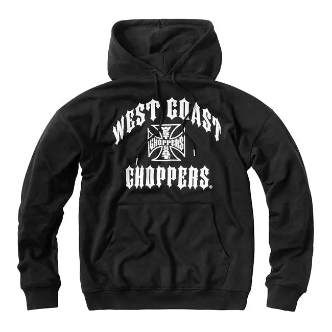 West Coast Choppers Iron Oversized Hoodie Black FREE UK Delivery, FREE 365 Day Returns | Moto Central