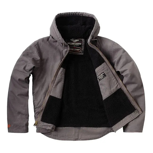 West Coast Choppers Sherpa Lined Work Jacket Charcoal FREE UK Delivery, FREE 365 Day Returns | Moto Central