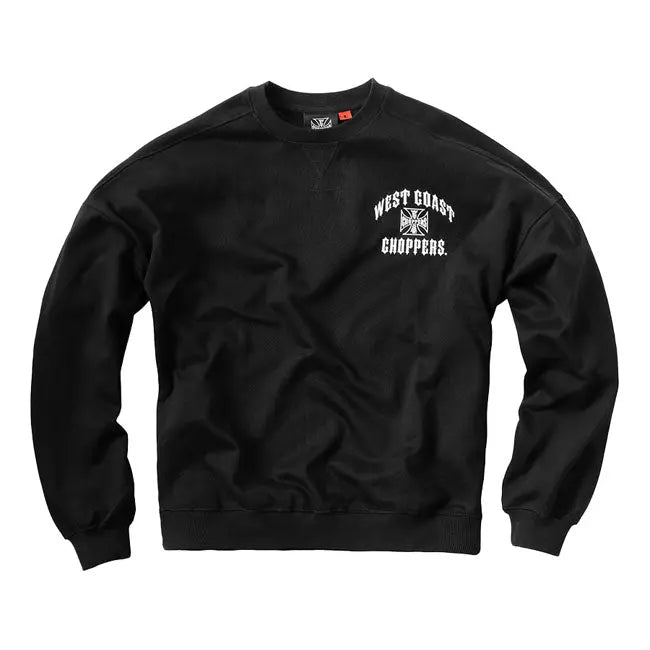 West Coast Choppers Iron Oversized Sweatshirt Black FREE UK Delivery, FREE 365 Day Returns | Moto Central