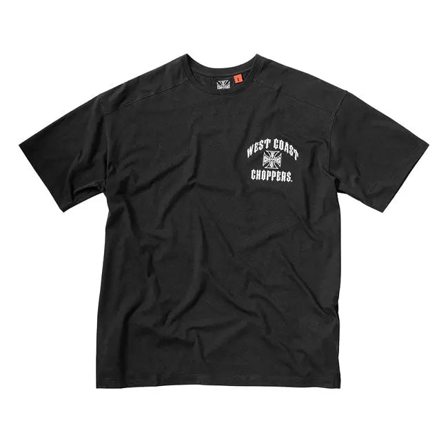 West Coast Choppers Iron Oversized T-Shirt Black FREE UK Delivery, FREE 365 Day Returns | Moto Central