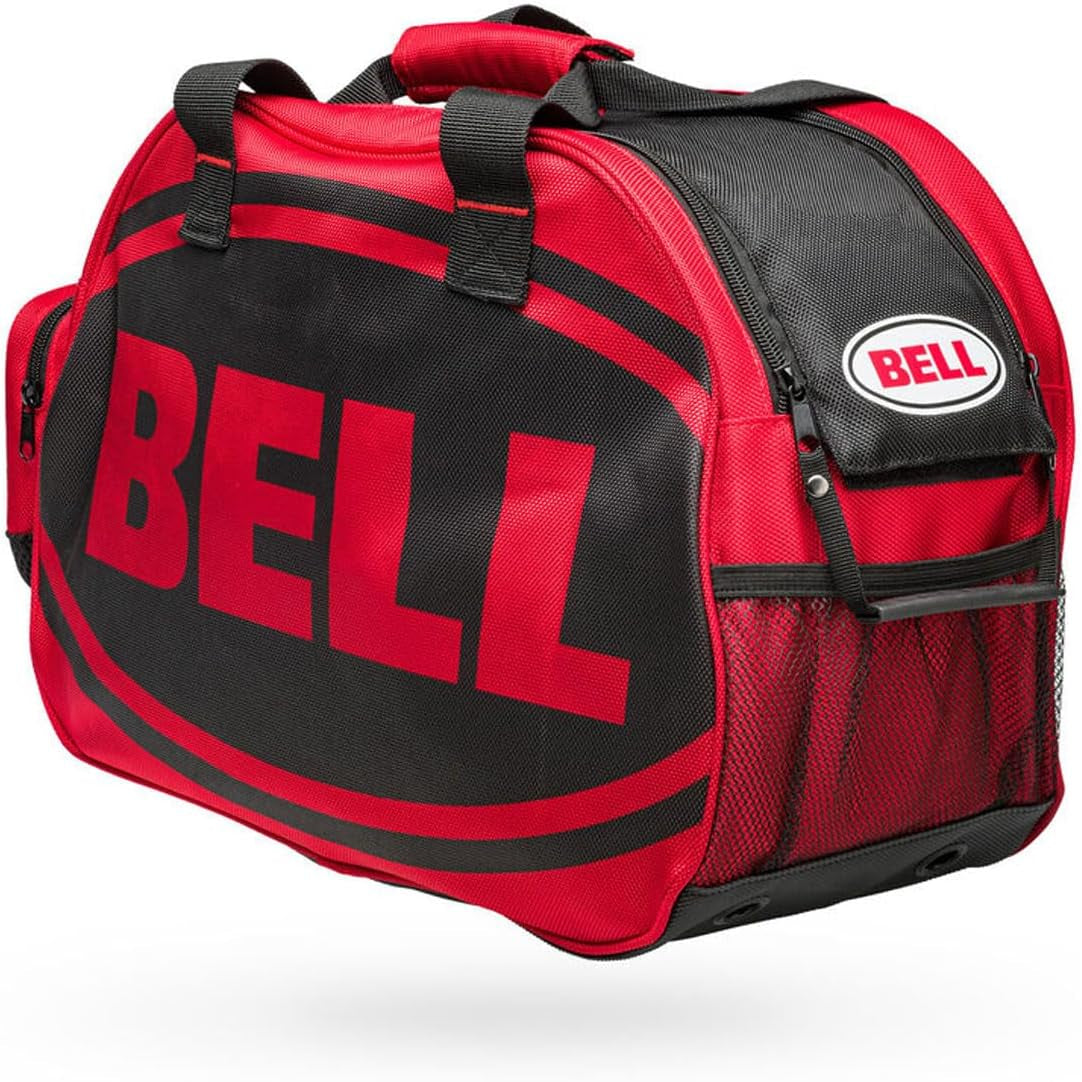 Bell Zippered Helmet Bag Red, helmet storage bag, front three-quarter view