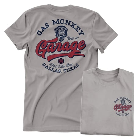 Gas Monkey Garage Hot Rod Shop Logo T-Shirt Storm Grey FREE UK Delivery, FREE 365 Day Returns | Moto Central