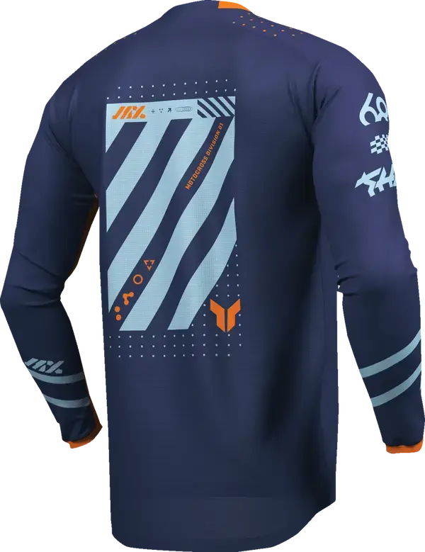 Thor Launchmode Futura Youth Jersey Blue / Navy / Orange - FREE UK Shipping, FREE 365 Day Returns | Moto Central