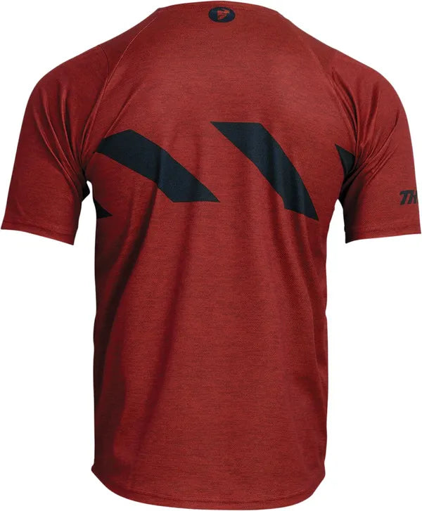 Thor Assist Hazard Short Sleeves Jersey Black / Heather Red - FREE UK Shipping, FREE 365 Day Returns | Moto Central