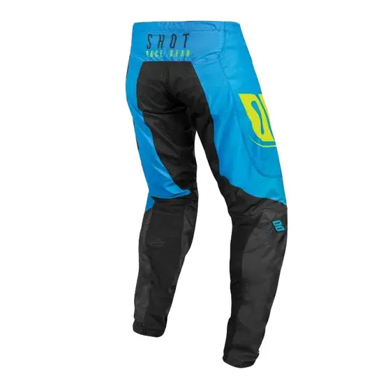 Shot Devo Kids MX Trouser Ventury Cyan Blue / Neon Yellow - FREE UK Shipping, FREE 365 Day Returns | Moto Central