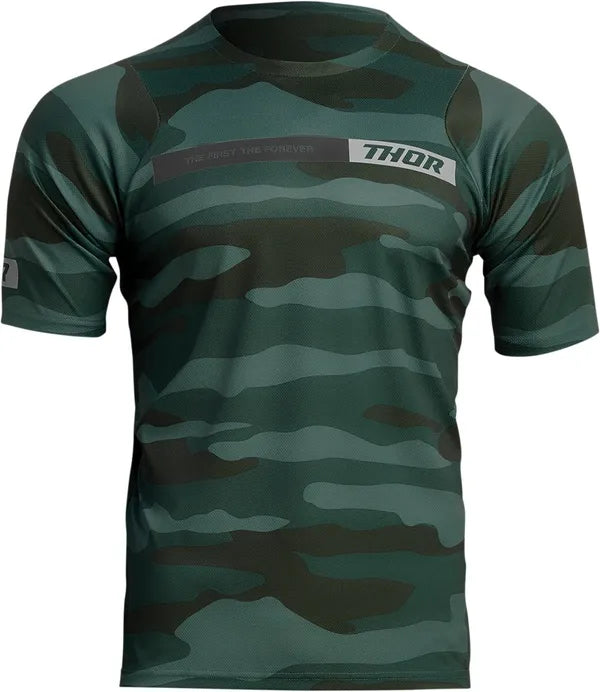 Thor Assist Short Sleeves Jersey Camo Green - FREE UK Shipping, FREE 365 Day Returns | Moto Central
