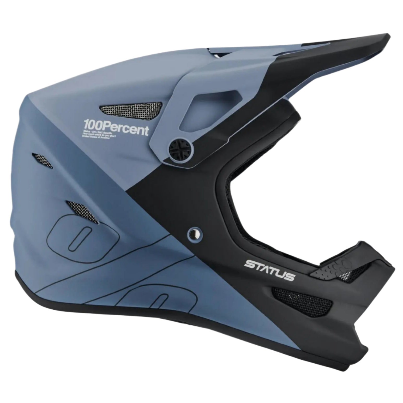 100% Status Helmet Drop / Steel Blue - FREE UK Shipping, FREE 365 Day Returns | Moto Central