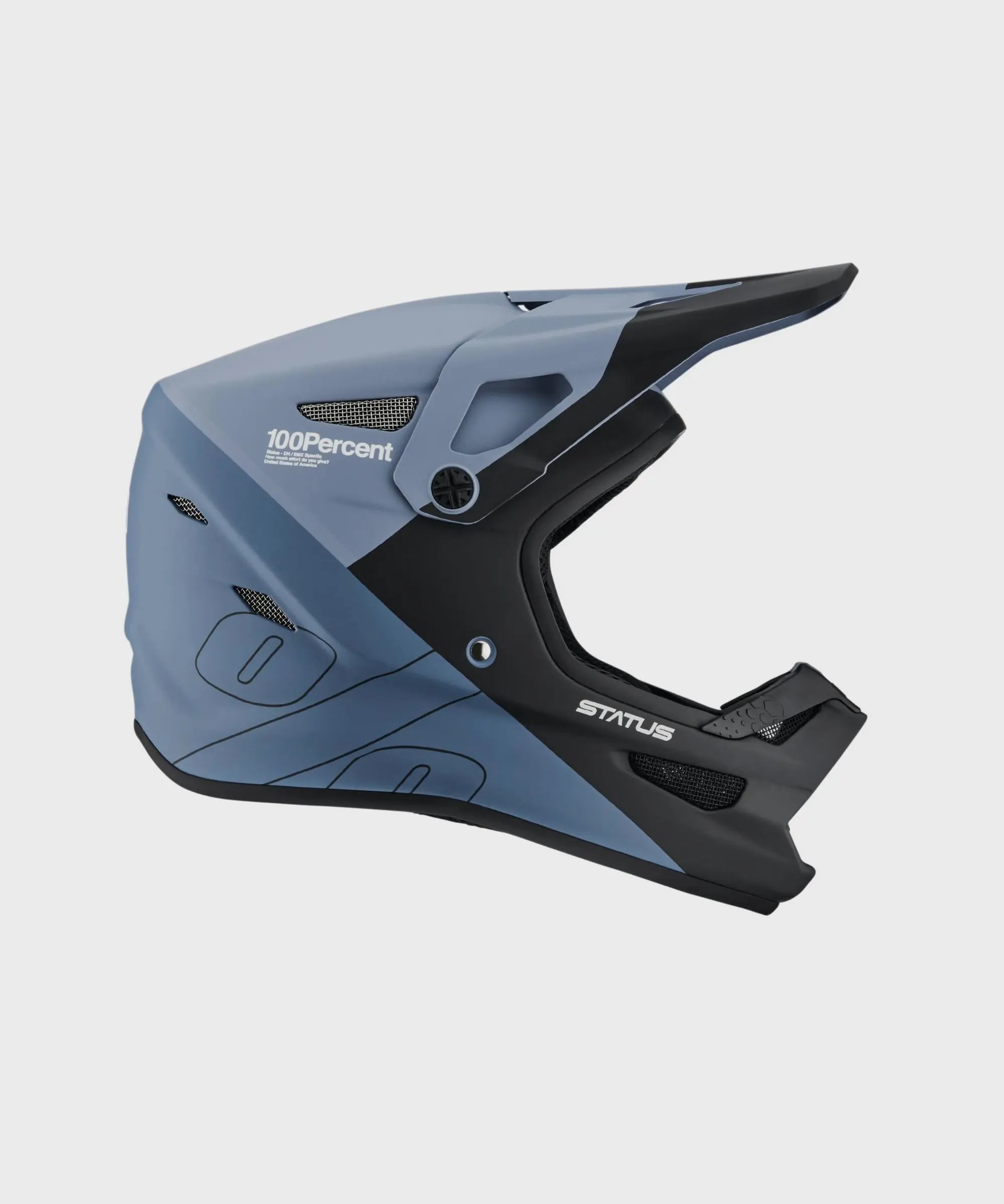 100% Status Helmet Drop / Steel Blue - FREE UK Shipping, FREE 365 Day Returns | Moto Central