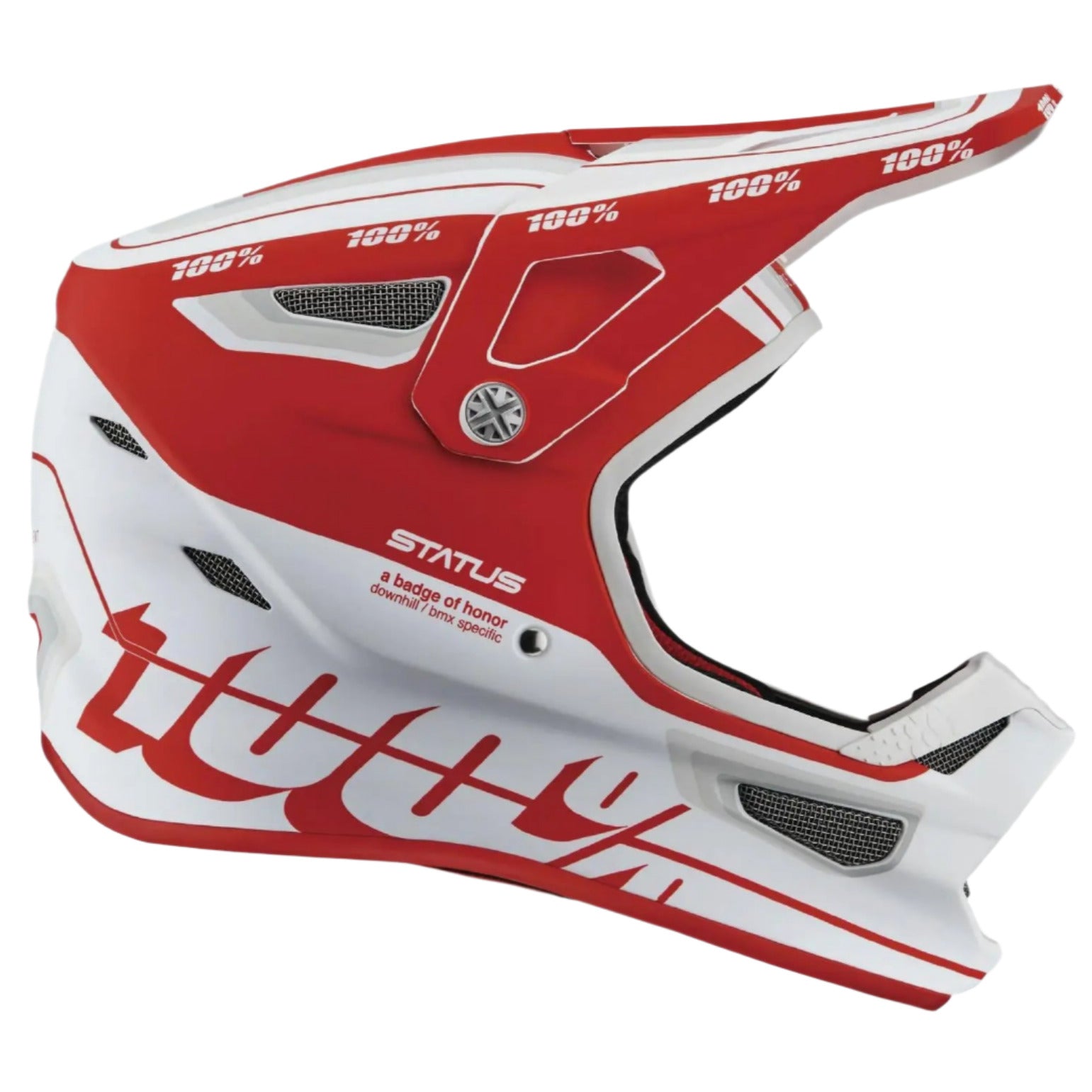 100% Status Helmet Topenga Red / White - FREE UK Shipping, FREE 365 Day Returns | Moto Central