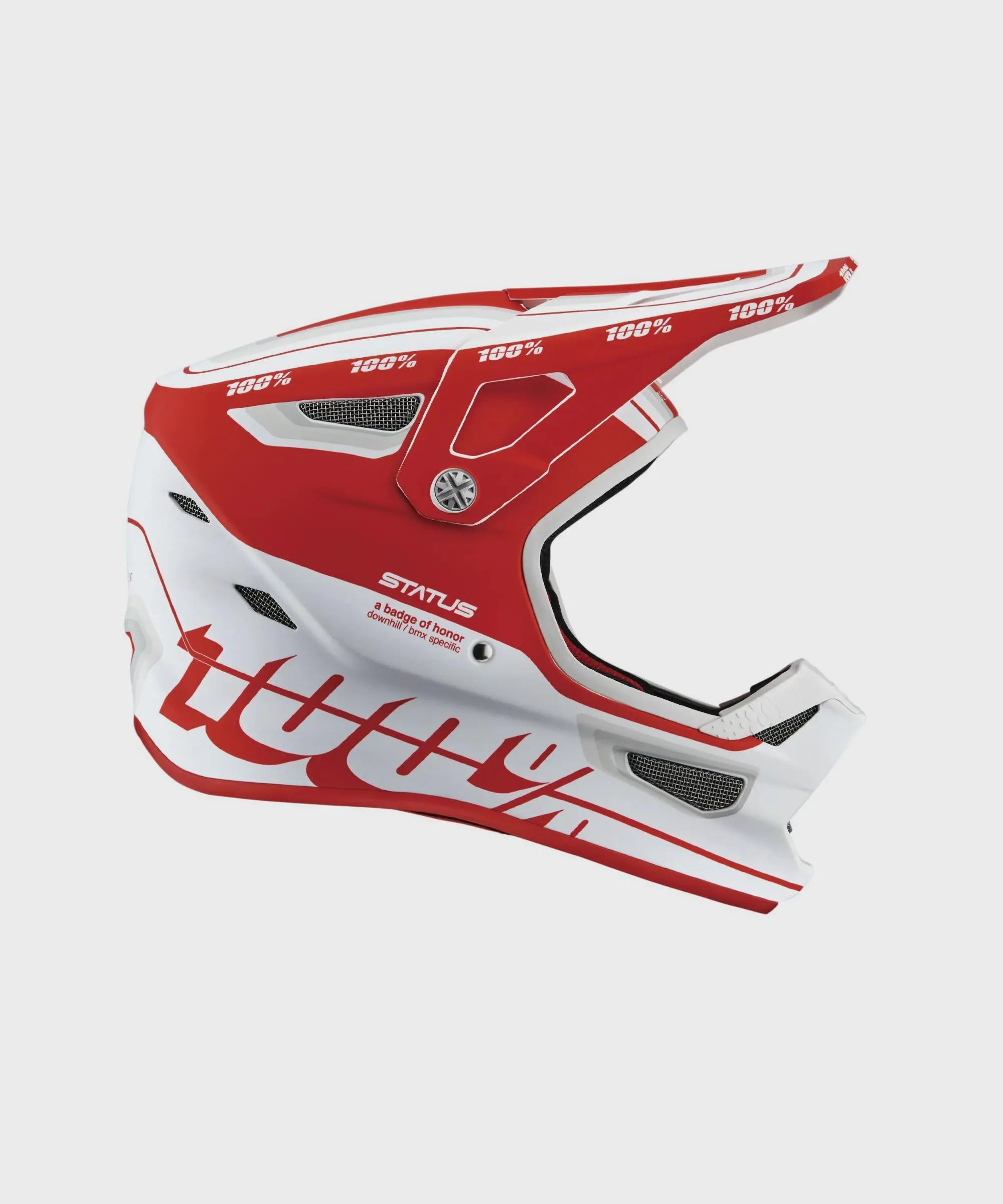 100% Status Helmet Topenga Red / White - FREE UK Shipping, FREE 365 Day Returns | Moto Central