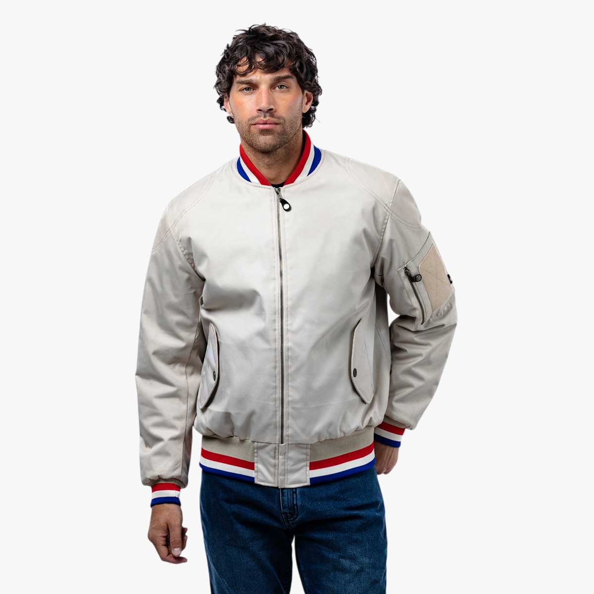 Spada Airforce MA1 Royale CE Waterproof Bomber Textile Jacket Ivory FREE UK Delivery, FREE 365 Day Returns | Moto Central