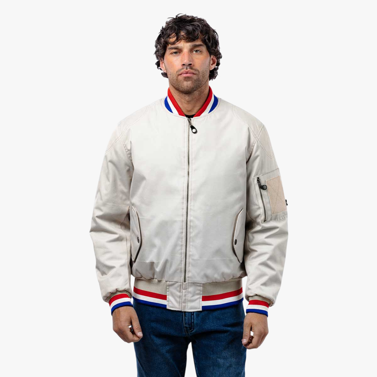 Spada Airforce MA1 Royale CE Waterproof Bomber Textile Jacket Ivory FREE UK Delivery, FREE 365 Day Returns | Moto Central