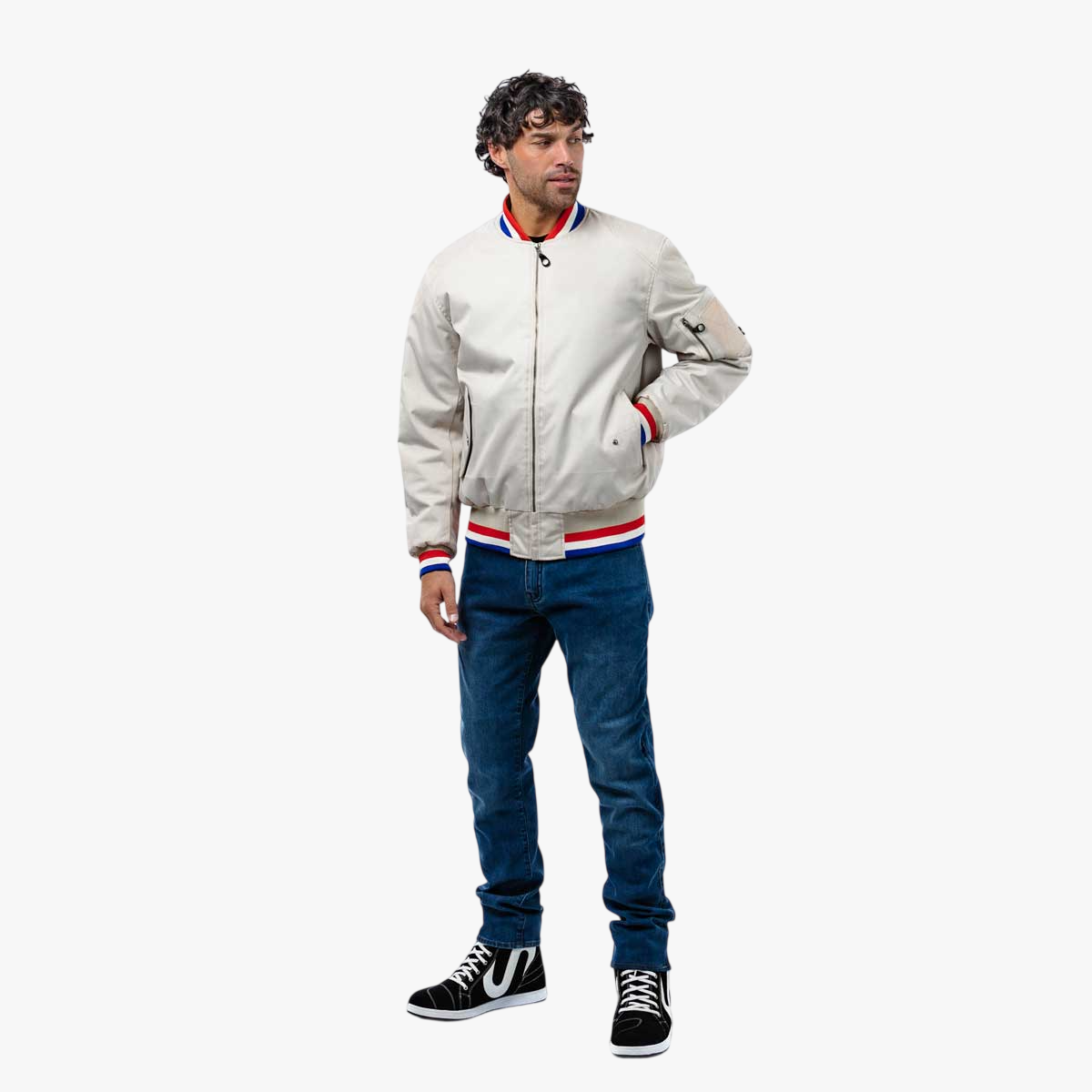 Spada Airforce MA1 Royale CE Waterproof Bomber Textile Jacket Ivory FREE UK Delivery, FREE 365 Day Returns | Moto Central