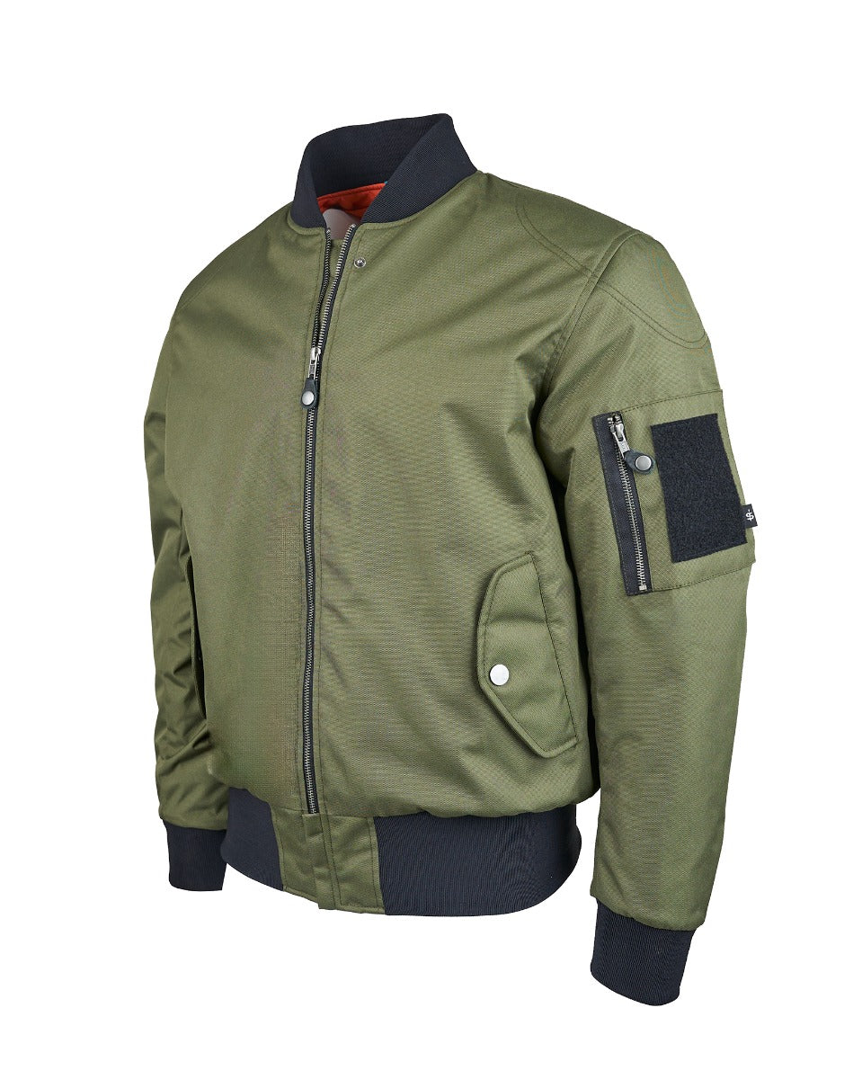 Spada Airforce MA1 CE Waterproof Bomber Textile Jacket Olive FREE UK Delivery, FREE 365 Day Returns | Moto Central