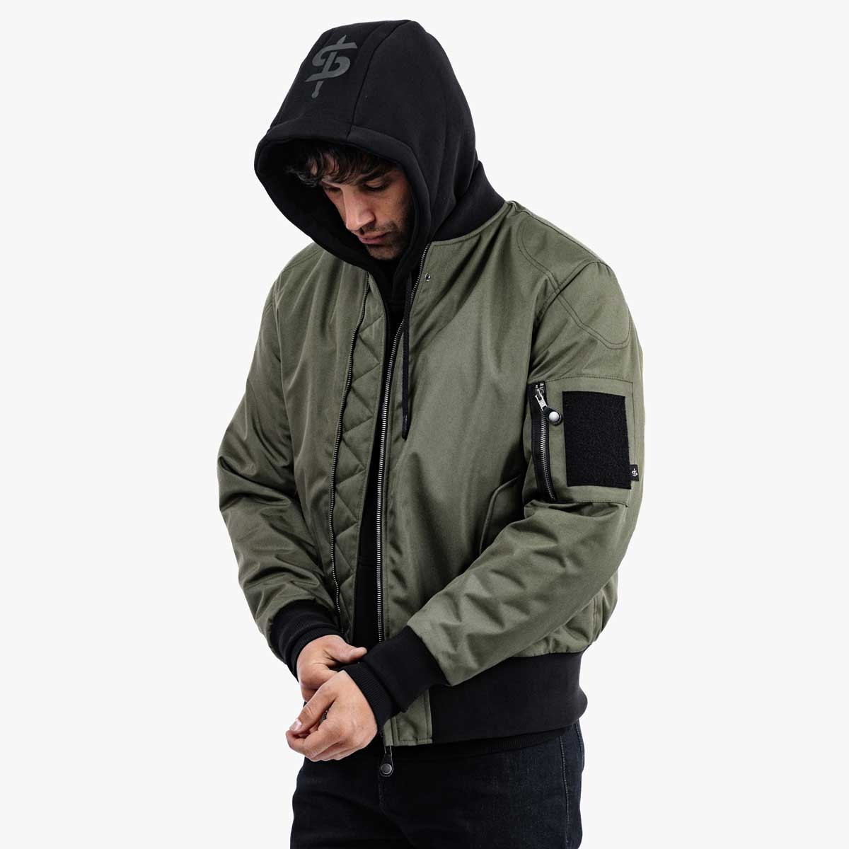 Spada Airforce MA1 CE Waterproof Bomber Textile Jacket Olive FREE UK Delivery, FREE 365 Day Returns | Moto Central