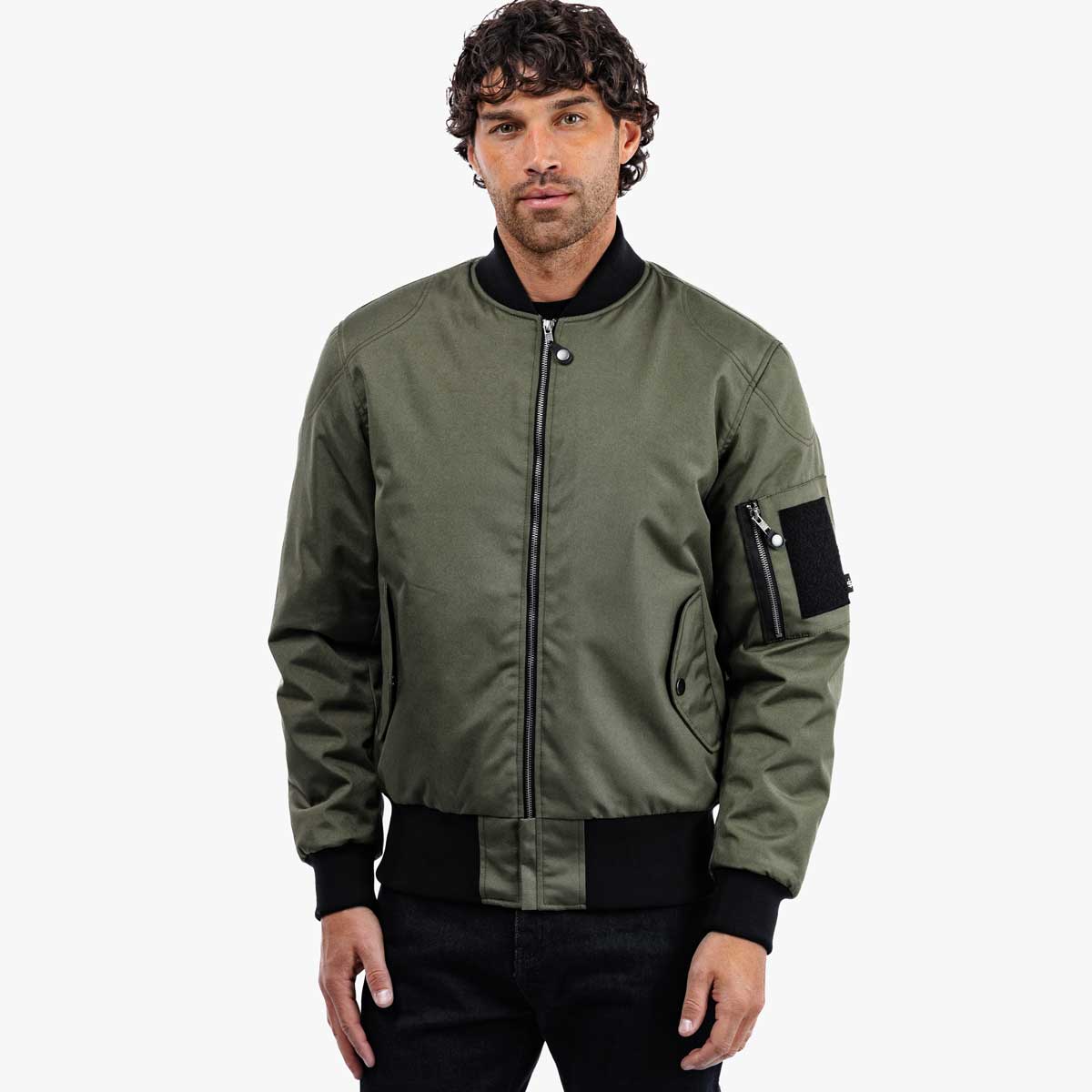 Spada Airforce MA1 CE Waterproof Bomber Textile Jacket Olive FREE UK Delivery, FREE 365 Day Returns | Moto Central