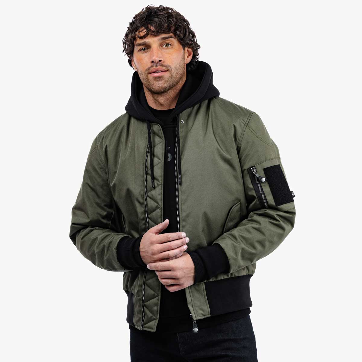 Spada Airforce MA1 CE Waterproof Bomber Textile Jacket Olive FREE UK Delivery, FREE 365 Day Returns | Moto Central