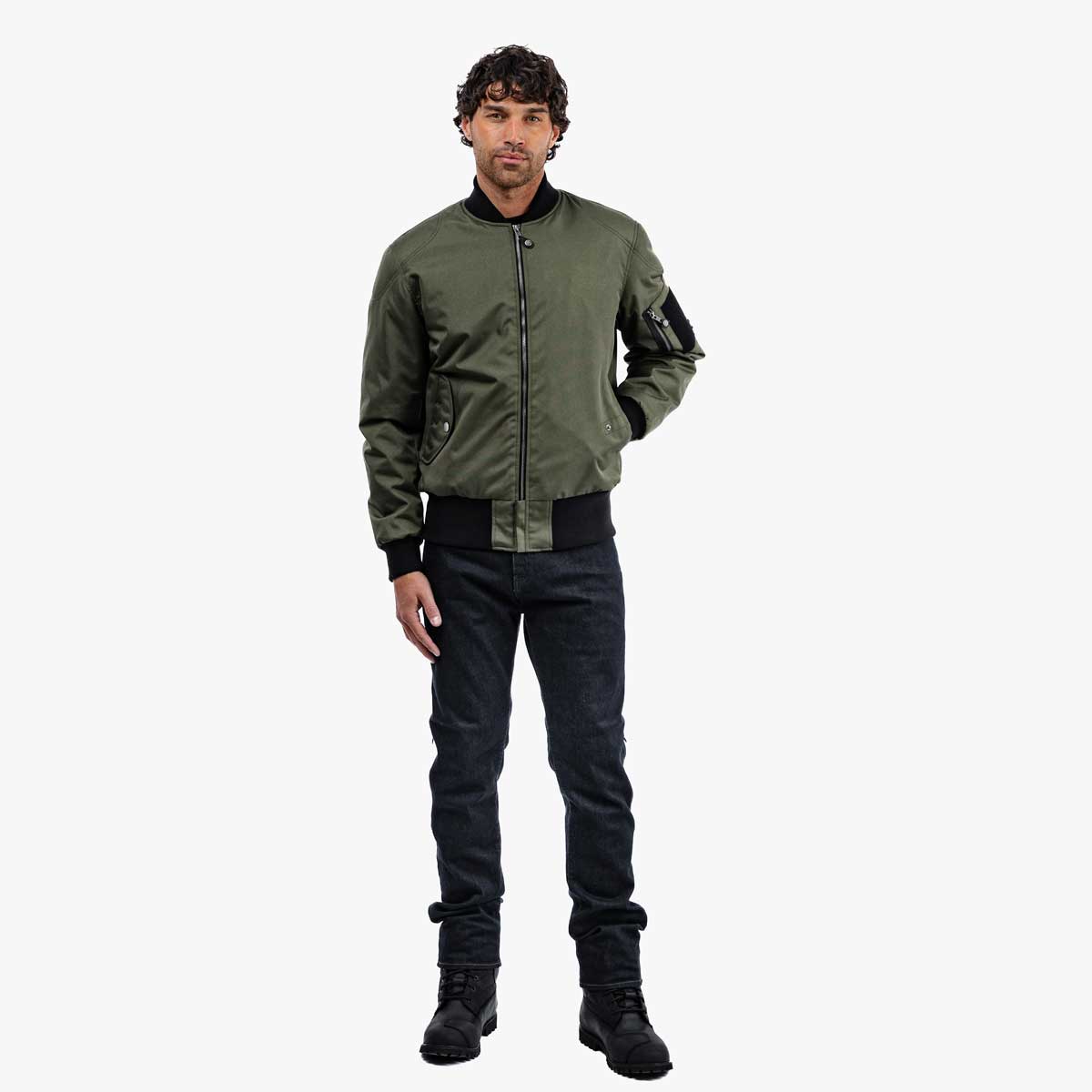 Spada Airforce MA1 CE Waterproof Bomber Textile Jacket Olive FREE UK Delivery, FREE 365 Day Returns | Moto Central
