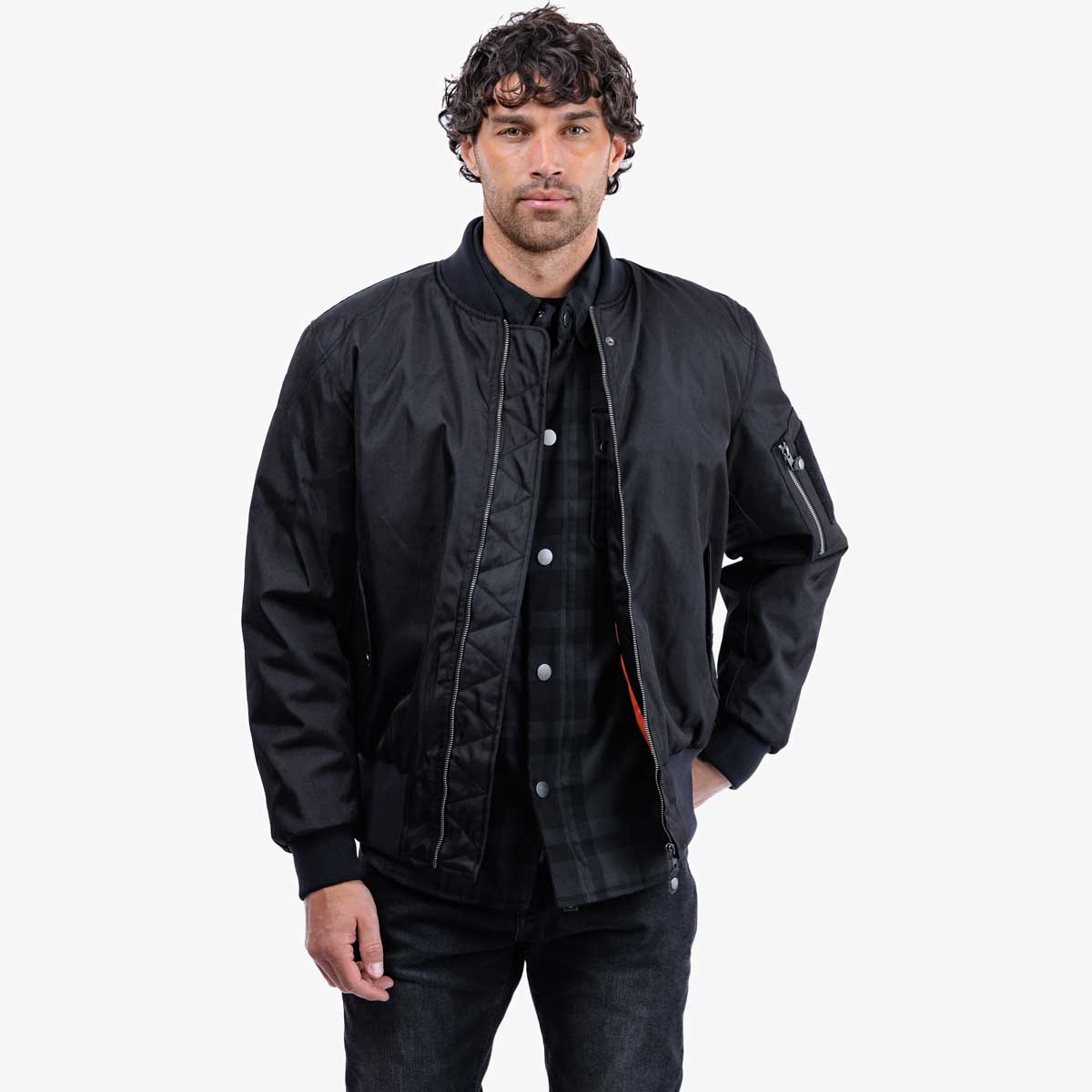 Spada Airforce MA1 CE Waterproof Bomber Textile Jacket Black FREE UK Delivery, FREE 365 Day Returns | Moto Central